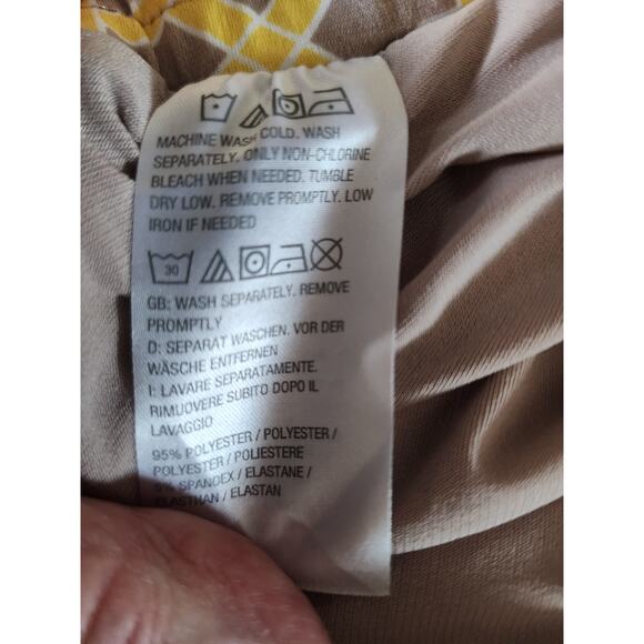 Susan Graver Yellow Tan Skirt Liquid Knit Trellis Print Size XL - Picture 6 of 6